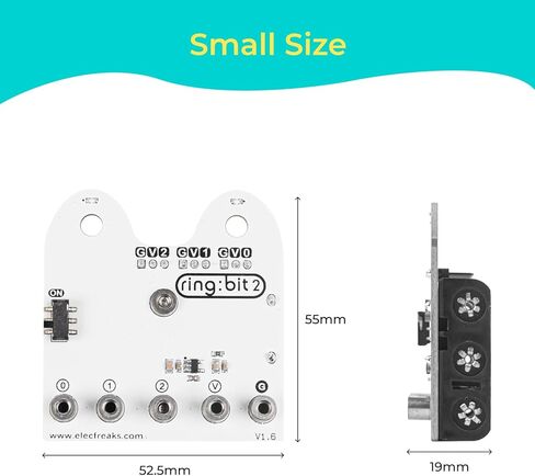 حلقة microbit من ELECFREAKS: محول لوحة توسيع bit v2 مع 3 منافذ I/O، لوحة كسر microbit مناسبة لبناء الروبوتات والاختراعات المخصصة مثل مجموعة ELECFREAKS Ringbit 6 في 1/سيارة Ringbit in Kuwait