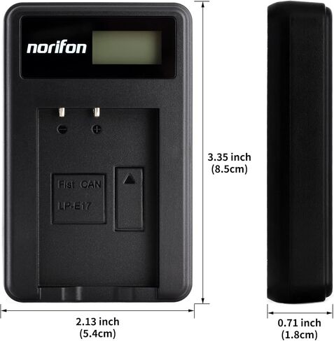 شاحن USB Norifon LP-E17 LCD لكاميرات Canon Eos 750D، Eos 760D، Eos M3 والمزيد in Kuwait
