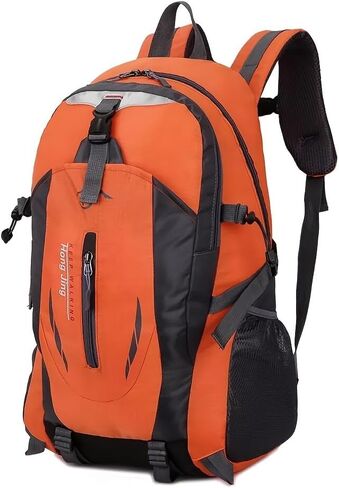 Hiking Backpack, Water Resistant Lightweight Outdoor Daypack with Breathable Padded Back, Multi-Pocket Travel Backpack for Camping Climbing Sports (Black) in Kuwait