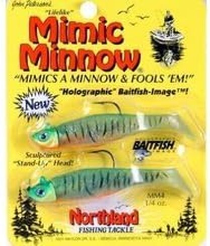 MIMIC MINNOW SHAD/2.5"/1/4 OZ-#2/0 HK/2 PACK/FIRETIGER in Kuwait