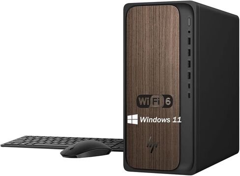 الكمبيوتر المكتبي HP OmniDesk Tower | وحدة المعالجة المركزية Intel Core Ultra 7 265 ذات 20 نواة | ذاكرة 16 جيجابايت، 1 تيرابايت SSD | واي فاي 6، بلوتوث 5.4 | كمبيوتر AI مع تسريع NPU | لوحة مفاتيح وماوس لاسلكي، ويندوز 11، خشب داكن in Kuwait