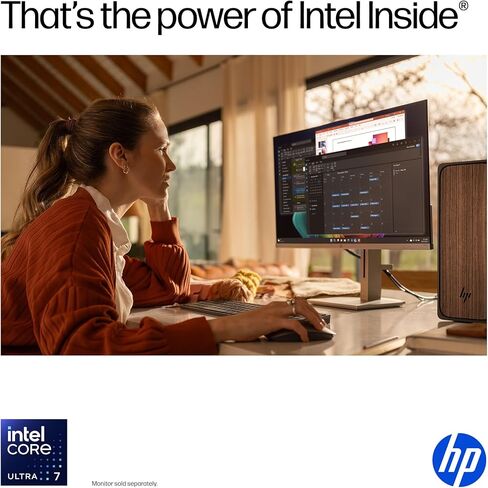 الكمبيوتر المكتبي HP OmniDesk Tower | وحدة المعالجة المركزية Intel Core Ultra 7 265 ذات 20 نواة | ذاكرة 16 جيجابايت، 1 تيرابايت SSD | واي فاي 6، بلوتوث 5.4 | كمبيوتر AI مع تسريع NPU | لوحة مفاتيح وماوس لاسلكي، ويندوز 11، خشب داكن in Kuwait
