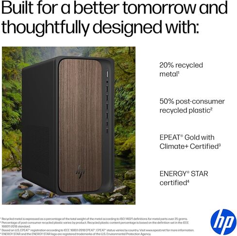 الكمبيوتر المكتبي HP OmniDesk Tower | وحدة المعالجة المركزية Intel Core Ultra 7 265 ذات 20 نواة | ذاكرة 16 جيجابايت، 1 تيرابايت SSD | واي فاي 6، بلوتوث 5.4 | كمبيوتر AI مع تسريع NPU | لوحة مفاتيح وماوس لاسلكي، ويندوز 11، خشب داكن in Kuwait