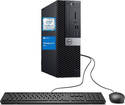 كمبيوتر Dell OptiPlex 5070 SFF للأعمال المكتبي صغير الحجم، Intel Quad Core i5-9500 حتى 4.4 جيجا هرتز، 8 جيجا DDR4، 256 جيجا SSD، WiFi، دعم 4K، لوحة مفاتيح وماوس، Windows 11 Pro (متجدد) in Kuwait