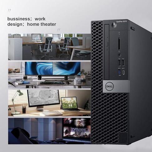 كمبيوتر Dell OptiPlex 5070 SFF للأعمال المكتبي صغير الحجم، Intel Quad Core i5-9500 حتى 4.4 جيجا هرتز، 8 جيجا DDR4، 256 جيجا SSD، WiFi، دعم 4K، لوحة مفاتيح وماوس، Windows 11 Pro (متجدد) in Kuwait