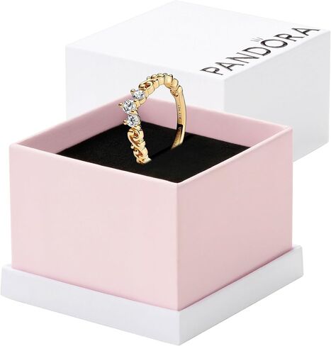 Pandora Regal Swirl Tiara Ring - خاتم مهيب للنساء - هدية لها - مجوهرات للنساء - زركونيا مكعب شفاف - مع صندوق هدية in Saudi Arabia