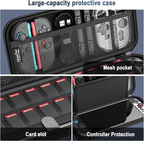 حافظة HEYSTOP Switch 2 لجهاز Nintendo Switch 2، مجموعة حقيبة حمل واقية مع غطاء PC Switch 2 وغطاء قبضة TPU لجهاز Switch 2 Joycon، تصميم تخزين بسعة كبيرة لملحقات Nintendo Switch 2 in Kuwait