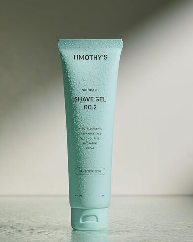 Timothy's Unscented Shave Gel 6 oz. Sensitive Skin, Alcohol Free, Fragrance Free, Paraben Free in Saudi Arabia