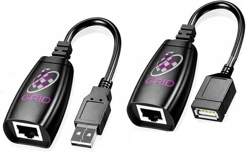 موسع USB لشبكة الشبكة عبر كابل الشبكة (Cat6a، Cat6، Cat5e، Cat5) حتى 150 قدمًا. RJ45، ذكر USB، وصلات USB أنثى. GR-USBEXT in Kuwait