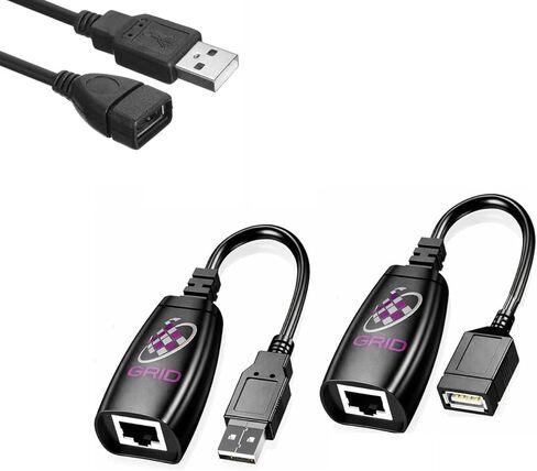موسع USB لشبكة الشبكة عبر كابل الشبكة (Cat6a، Cat6، Cat5e، Cat5) حتى 150 قدمًا. RJ45، ذكر USB، وصلات USB أنثى. GR-USBEXT in Kuwait
