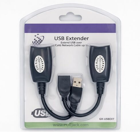 موسع USB لشبكة الشبكة عبر كابل الشبكة (Cat6a، Cat6، Cat5e، Cat5) حتى 150 قدمًا. RJ45، ذكر USB، وصلات USB أنثى. GR-USBEXT in Kuwait