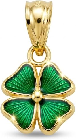 Gold Four Leaf Clover Charm - 10 Karat Solid Gold - Shamrock Pendant - Good Luck Charm Necklace - Irish Shamrock in Saudi Arabia