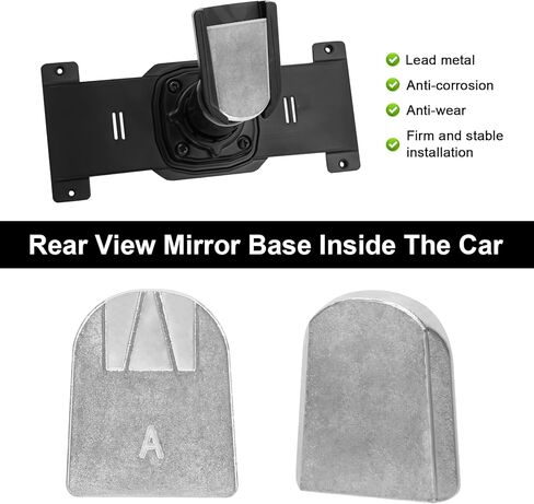 Dash Cam Mirror Mount with Extra Mirror Base, Universal Rear View Mirror Mount Kit for 5.5"-12" Mirror Dash Cams, Sturdy Car Dash Cam Bracket Back Plate Panel for Most Vehicles in Kuwait