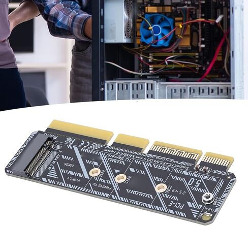 بطاقة محول Cuifati M.2 SSD إلى PCIe، محول M2 Mkey رفيع إلى PCIe 5.0 X16 يدعم NVMe 2230 2242 2260 2280 SSD، مع مؤشر LED ناعم، لخادم 1U والأنظمة المدمجة in Kuwait
