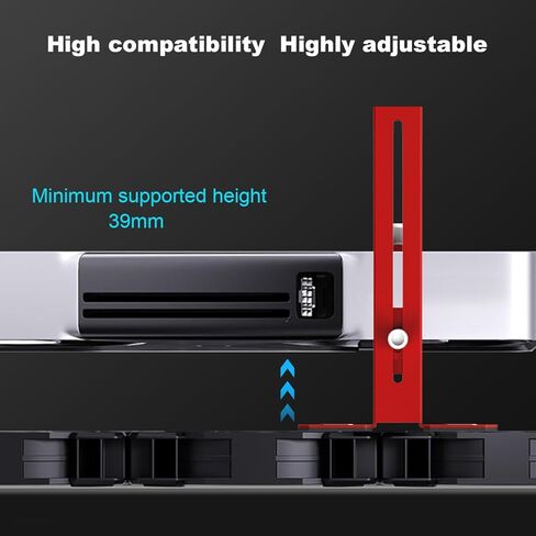 دعامة دعم GPU، حامل حامل GPU يدعم بطاقة رسومات الفيديو مع مغناطيس، دعم بطاقة الرسومات، حامل GPU قابل للتعديل مضاد للترهل 35-125 مم، يدعم سمك GPU 4090 يصل إلى 75 مم (أحمر) in Kuwait