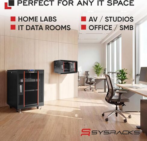 12U Wall Mount Server Rack Cabinet – 19" Network Rack Enclosure, 24" Deep Data Rack Cabinet with Fan, PDU & Shelf for IT Equipment, Switches and Patch Panel in Kuwait