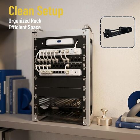 حامل SplashNColor مقاس 10 بوصة لجهاز UniFi UXG-Max UCG-Ultra UCG-Max - حامل بوابة آمن | 1U حامل رف صغير | منظم معدات شبكات المختبرات المنزلية in Kuwait