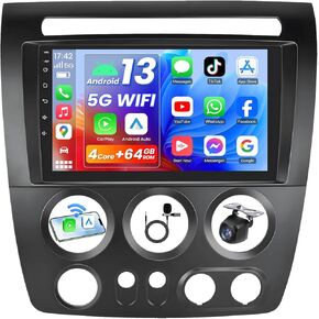 4 Core 64GB Car Radio for Hummer H3 2005 2006 2007 2008 2009 2010: 9inch 1280 * 800P IPS Touch Screen Wireless CarPlay Android Auto 5G Wi-Fi Bluetooth 5.0 GPS FM SWC Backup Camera in Kuwait