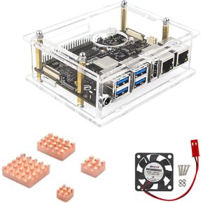 for VisionFive2 RISC-V Board Acrylic Case with Cooling Fan and Heat Sink Pads Prevent Overheating and Damage Computer Accessory in Saudi Arabia