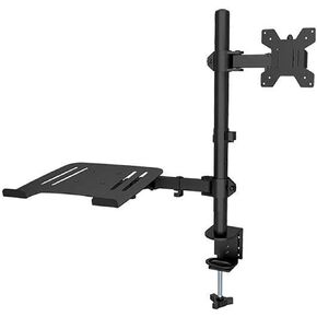 Monitor Arm Dual LCD Monitor Desk Mount, Black Fully Adjustable 10 to 32 Inch Single Monitor and Laptop Desk Mount Combo, Fits Up to 17 Inch Laptops Monitor Mount Arm in Kuwait