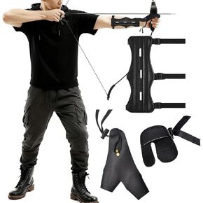 Archery Accessories Set, Leather Archery Arm Guard, Hand Guard Protector, Finger Tabs, for Hunting Target Accessories in Saudi Arabia