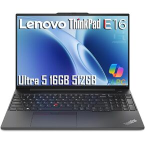 Lenovo ThinkPad E16 Gen 2 Business Laptop (16" FHD+ Anti-Glare, Intel Core Ultra 5 125U (> i7-1355U), 16GB DDR5 RAM, 512GB SSD), Fingerprint Reader, Backlit, Webcam, Ethernet, Win 11 Pro, AI PC, Black in Kuwait