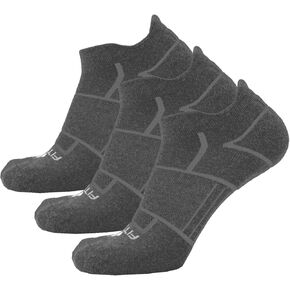 Fitsok ISW No-Show Technical Socks (3-Pack), Charcoal, Medium in Kuwait