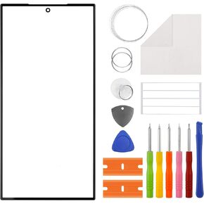 Duotipa NEW Front Glass Panel Replacement for Samsung Galaxy S24 Ultra-6.8 inch, Front Glass Screen Replacement with OCA with Repair Tools Kit-No LCD Screen and Touch Digitizer in Kuwait
