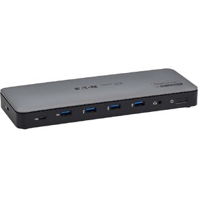 محطة إرساء الكمبيوتر المحمول Eaton Tripp Lite Series USB C 3 شاشات - 4K HDMI أو DisplayPort، USB 3.2 Gen 2، 2.5 جيجا بايت إيثرنت، شحن 100W PD USB-C، ومنافذ سماعة رأس 3.5 مم (U442-DOCK24DL3A) in Saudi Arabia