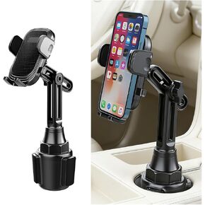 Car Cup Phone Holder, 360° Rotation Adjustable Vehicle Cup Cell Phone Mount with Expandable Base, Automotive Interior Smartphone Holder, Universal for SUV RV Truck in Saudi Arabia
