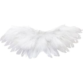 1 Pc White Mini Black and White Angel Feather Wings Doll Feather Wings Photography Props with Elastic Straps for DIY Crafts Clothes Sewing Decoration Supplies (White) in Saudi Arabia