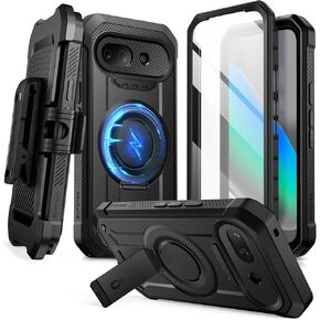 حافظة SUPCASE لهاتف Google Pixel 10A مع حامل (UB Pro Mag)، [متوافقة مع الشحن اللاسلكي] [واقي شاشة مدمج ومشبك حزام] حافظة هاتف واقية لهاتف Pixel 10A، أسود in Kuwait