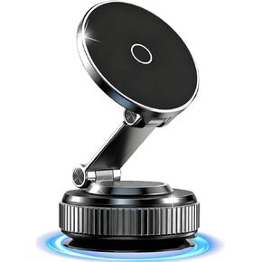 Car Phone Holder Upgraded Vacuum Magnetic Phone Holder for Car with N52 Magnet, Adjustable Suction Cup Phone Mount, Includes Metal Ring in Saudi Arabia