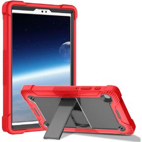 حافظة لجهاز Galaxy Tab A7 Lite مقاس 8.7 بوصة لعام 2021 SM-T220 / T225 حافظة حماية هجينة مقاومة للصدمات عالية التأثير مع حامل مدمج (أحمر + أسود) in Kuwait