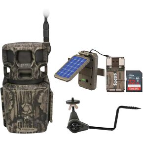 Stealth Cam Revolver Pro 2.0 كاميرا خلوية بزاوية 360 درجة بدقة 40 ميجابكسل ودقة فيديو 1440 بكسل (بني) مع حامل ولوحة طاقة شمسية وبطاقة ذاكرة وقارئ SD (9 عناصر) in Kuwait