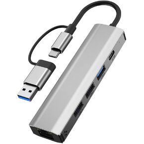 High-Performance USB-C to Gigabit Ethernet Adapter - Aluminum 1000Mbps Network Link for Professionals - 100 Gigabyte Silver in Kuwait