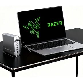 قاعدة إرساء لأجهزة الكمبيوتر المحمول Razer Blade 18 17 16 15 14 Pro 17 للألعاب، 15 في 1 USB C مع قاعدة دوارة 360 درجة، 2 * 4K HDMI و1 * DP، نقل منفذ USB 10 جيجابت في الثانية، RJ45، صوت in Kuwait