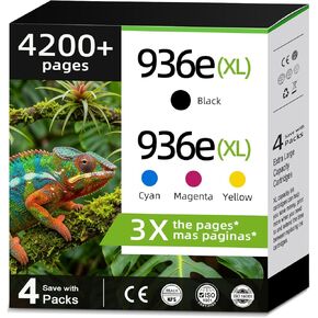مجموعة خراطيش الحبر 936 936XL لاستبدال HP 936e 936 936XL HP936 HP936e XL HP936XL لـ OfficeJet Pro 9125e 9120e 9730e 9130 9135e 9122e 9128e 9110b 9120b 9130b طابعة 9130e (إصدار الشريحة C74) in Kuwait