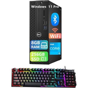 Dell OptiPlex 3050 SFF Desktop Computer PC, Core i3-6100, 8GB RAM, 256GB SSD, USB WiFi, USB Bluetooth, Mouse and Keyboard, Windows 11 Pro (Renewed) in Kuwait
