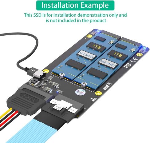 Sintech Dual M.2 NVME SSD 4x4x to Slimline SFF-8654 8X Adapter (PCIe Bifurcation Motherboard is Required) in Kuwait