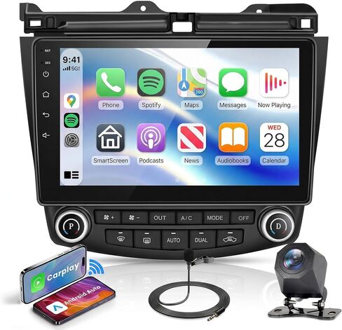 8Core 6G+128G Android 15 راديو السيارة ستيريو لهوندا أكورد 2003-2007، CarPlay Android Auto، 5G WiFi GPS، شاشة لمس 10 بوصة، كاميرا احتياطية بلوتوث، SWC، FM RDS in Kuwait