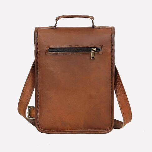 حقيبة كتف كلاسيكية من الجلد الطبيعي لجهاز iPad/الكمبيوتر اللوحي/علامة التبويب/Kindle Satchel Cross Body in Kuwait