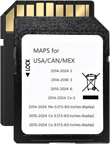 Navigation SD Card Upgraded GPS Maps Compatible with 2014-2018 3, 2015-2024 6, 2014-2024 Cx-3, 2014-2024 Mx-5, 2015-2024 Cx-5, 2015-2024 Cx-9, BHP166EZ1U Latest Navigation SD Card USA/CAN/MX Maps in Kuwait