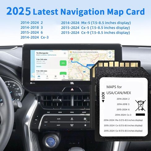 Navigation SD Card Upgraded GPS Maps Compatible with 2014-2018 3, 2015-2024 6, 2014-2024 Cx-3, 2014-2024 Mx-5, 2015-2024 Cx-5, 2015-2024 Cx-9, BHP166EZ1U Latest Navigation SD Card USA/CAN/MX Maps in Kuwait