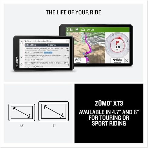 Garmin zūmo XT3 4.7" Motorcycle GPS Navigator with Adventurous Routing, Lean Angle Tracking, Satellite Imagery & Wireless Updates Bundle in Kuwait