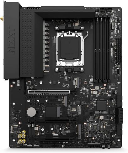 NZXT N7 B650E - N7-B65XT-B1 - مجموعة شرائح AMD B650 (تدعم وحدات المعالجة المركزية AMD 7000 Series) - اللوحة الأم للألعاب ATX - درع الإدخال/الإخراج الخلفي المدمج - اتصال Wifi 6 - أسود (متجدد) in Kuwait