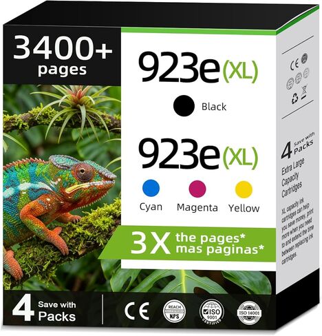 خراطيش حبر 923XL باللون الأسود لطابعة HP 923e 923 XL 8125e 8130e 8139e متوافقة مع HP923XL HP923 OfficeJet Pro 8135e 8130 8122e 8138e 8138 8120 8125 8139 8134e (رقاقة الإصدار-C74) in Kuwait