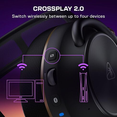 Turtle Beach Stealth Pro II Premium Multiplatform Wireless Gaming Headset for PC, PlayStation 5, PS4, Hi-Res 24-bit Audio, Noise Cancellation, Rechargeable Battery, Bluetooth, Boom Mic, Black in Kuwait