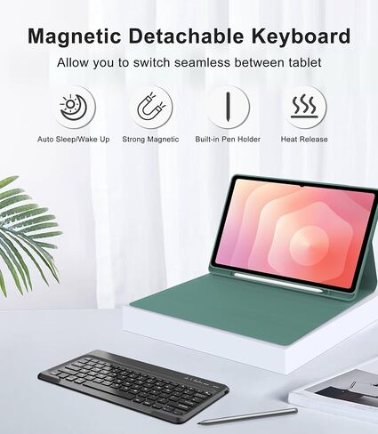 Keyboard Case for Samsung Galaxy Tab S11 Ultra 14.6 Inch 2025, Galaxy Tablet S11 Ultra Case Keyboard with S Pen Holder, Smart Folio Cover with Keypad for Samsung Tab 14.6'' SM-X930/X936B, Green in Kuwait