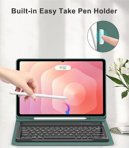 Keyboard Case for Samsung Galaxy Tab S11 Ultra 14.6 Inch 2025, Galaxy Tablet S11 Ultra Case Keyboard with S Pen Holder, Smart Folio Cover with Keypad for Samsung Tab 14.6'' SM-X930/X936B, Green in Kuwait